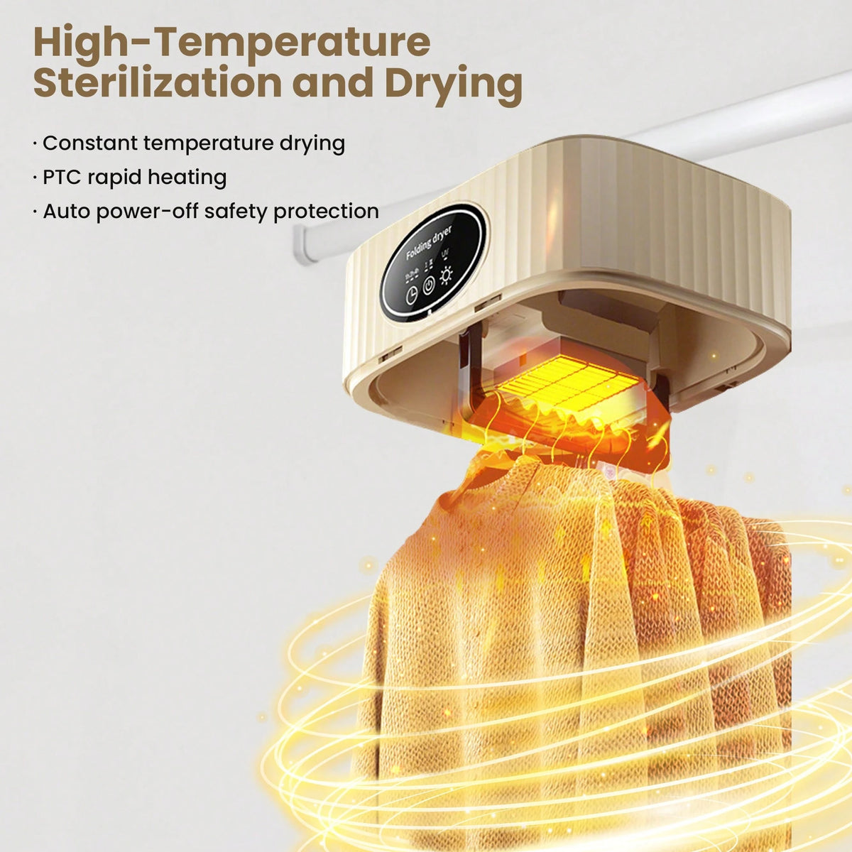 Portable Clothes Dryer, Mini Dryers For Laundry, Small Foldable Electric Compact Drying Machine For Travel,RV, Home And Apartment, With Dry Bag- Khaki