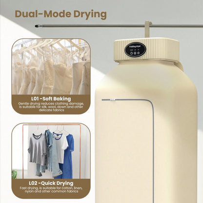 Portable Clothes Dryer, Mini Dryers For Laundry, Small Foldable Electric Compact Drying Machine For Travel,RV, Home And Apartment, With Dry Bag- Khaki