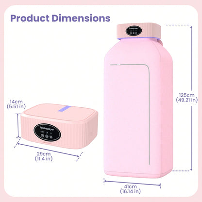 Portable Clothes Dryer, Mini Dryersfor Laundry, Small Foldable Electric Compact Drying Machine For Travel,RV, Home And Apartment, With Dry Bag-Pink