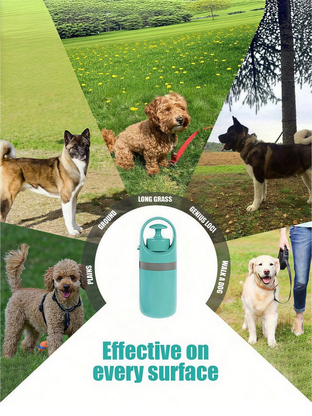 Portable Dog Pooper Scooper With Bag Dispenser, Durable Plastic Cyan Claw Design Waste Pickup Tool With Leak-Proof Bags, Ideal For Outdoor Use