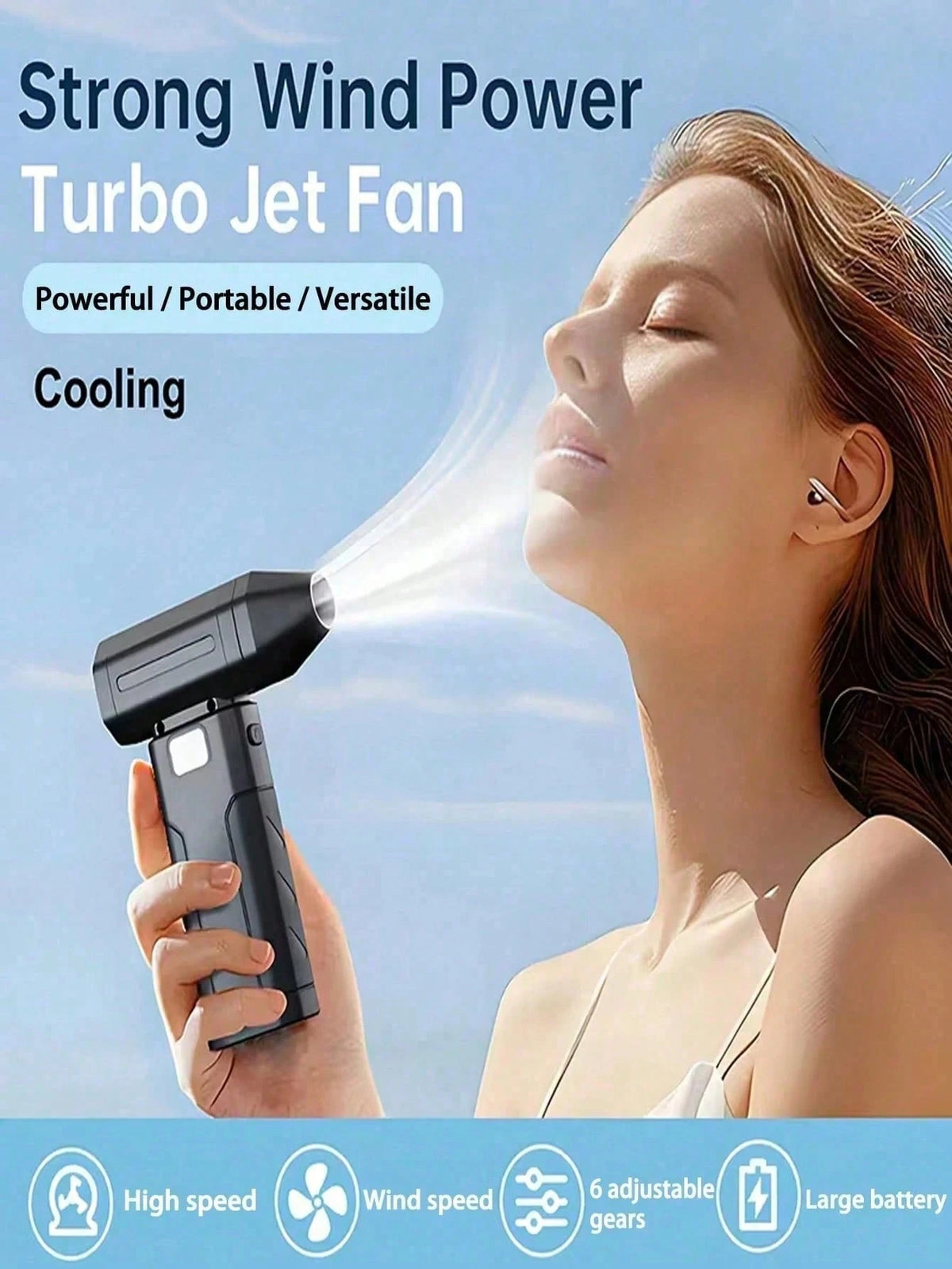 Portable Electric Pet Dust Blower, Powerful Compressed Air, Mini Vacuum Cleaner, Rechargeable Turbo Jet Fan Motor, High-Speed Powerful Fan, Equipped With 2,600 MAh Rechargeable Battery, Suitable For P