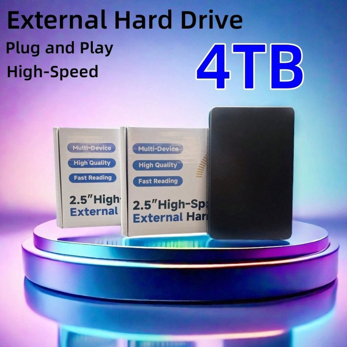 Portable Hard Drive 4TB 2TB External Hard Drive, USB 3.0 Portable 4TB 2TB Portable Hard Drive, Minimalist Design, Reliable Storage, Suitable For Hobbyists, Students, Professionals