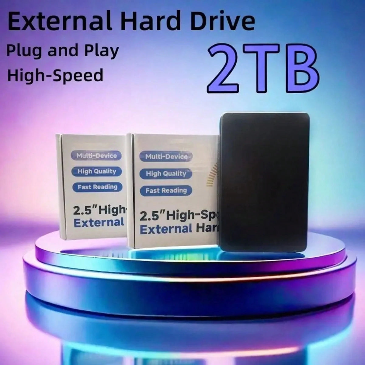 Portable Hard Drive 4TB 2TB External Hard Drive, USB 3.0 Portable 4TB 2TB Portable Hard Drive, Minimalist Design, Reliable Storage, Suitable For Hobbyists, Students, Professionals