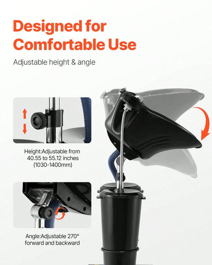 Portable Shampoo Bowl, Shampoo Sink For Washing Hair With Electric Pump, Includes 2 Buckets 2 Showerheads, Drain Hose, Height And Angle Adjustable Portable Wash Bowl For Home Salon Use, Black
