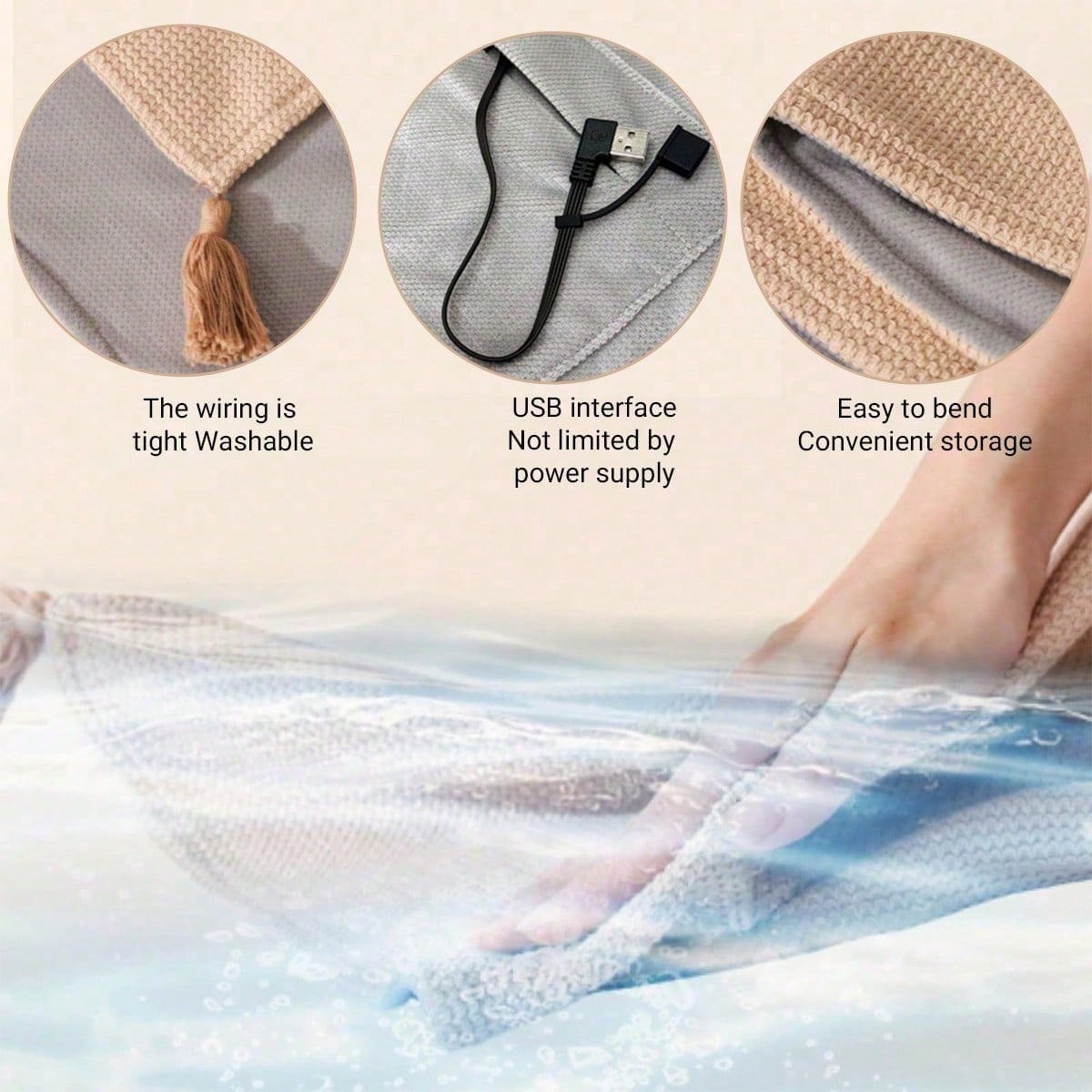 Portable USB Heating Blanket Shawl,Women's Heating Shawl, Outdoor Wearable Wireless Electric Blanket,3 Levels Heat,USB Heating Blanket Shawl