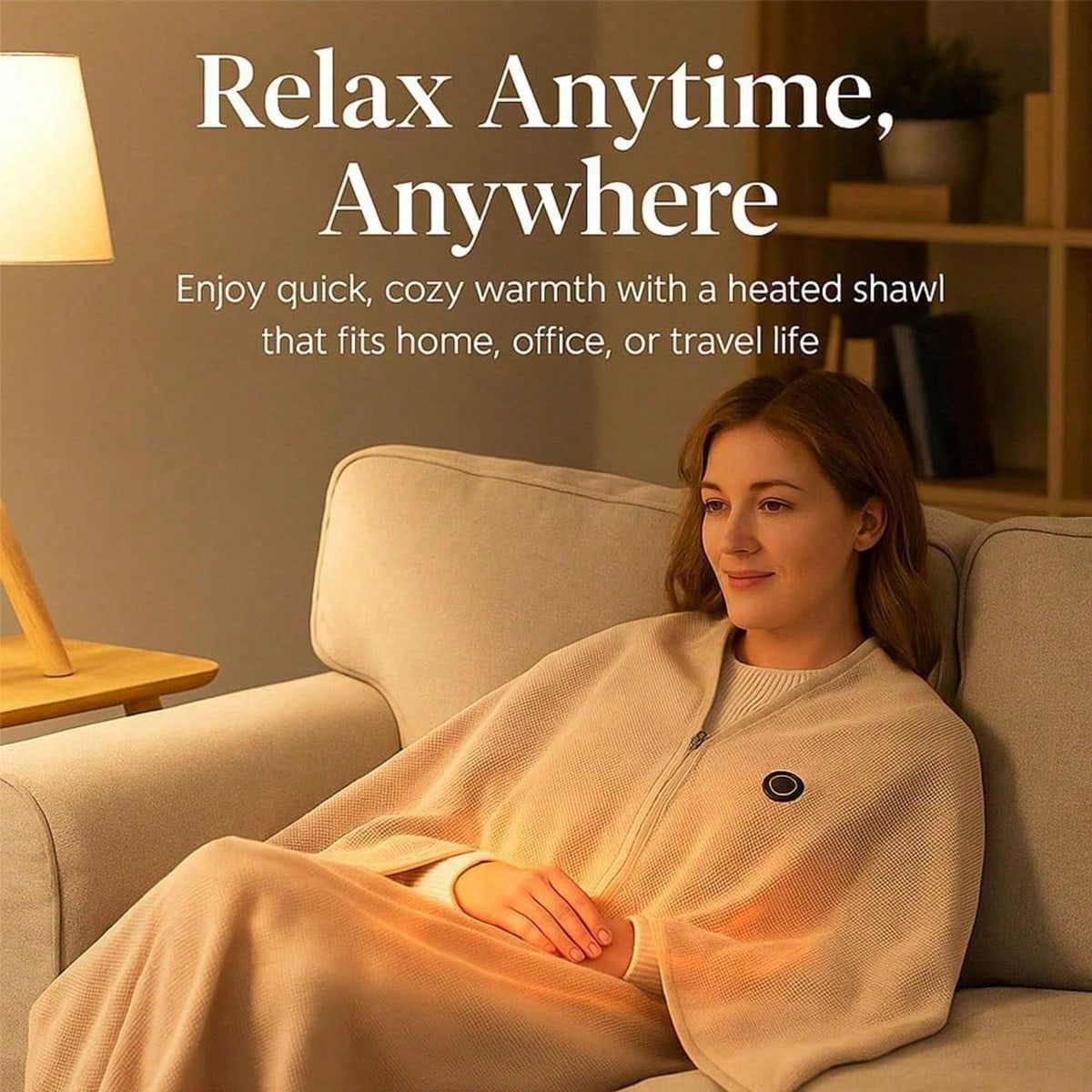Portable USB Heating Blanket Shawl,Women's Heating Shawl, Outdoor Wearable Wireless Electric Blanket,3 Levels Heat,USB Heating Blanket Shawl