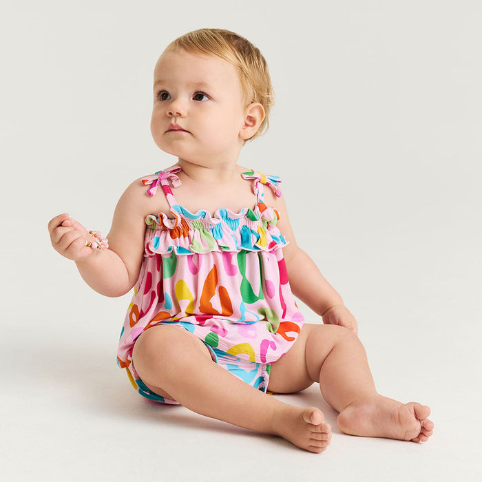 Posh Peanut Bow Strap Ruffle Top & Bloomer Set - Luella (Final Sale)