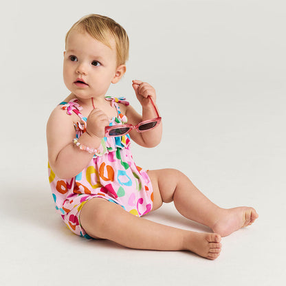 Posh Peanut Bow Strap Ruffle Top & Bloomer Set - Luella (Final Sale)