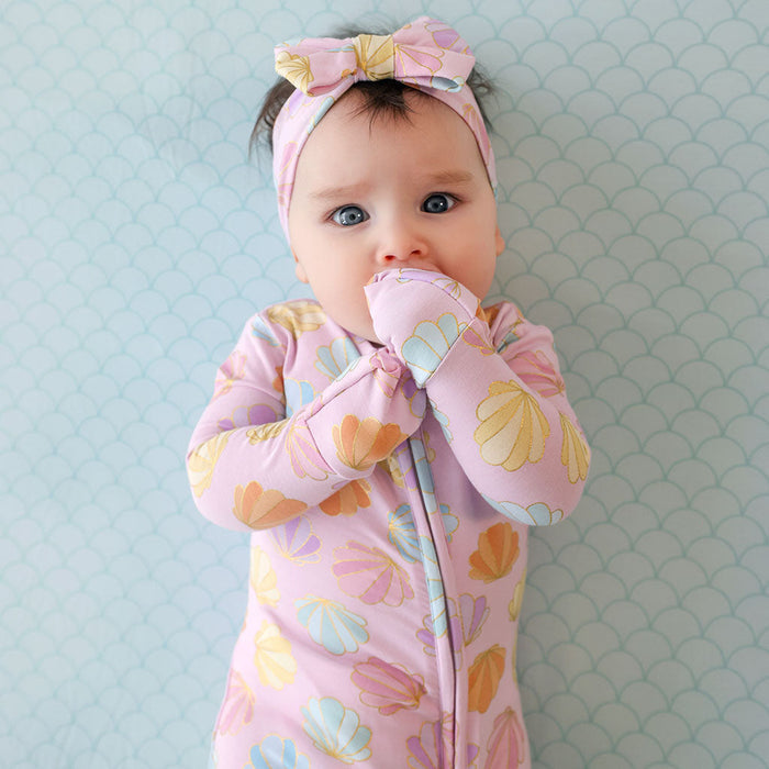 Posh Peanut Luxe Bow Headwrap - Shelly Pink
