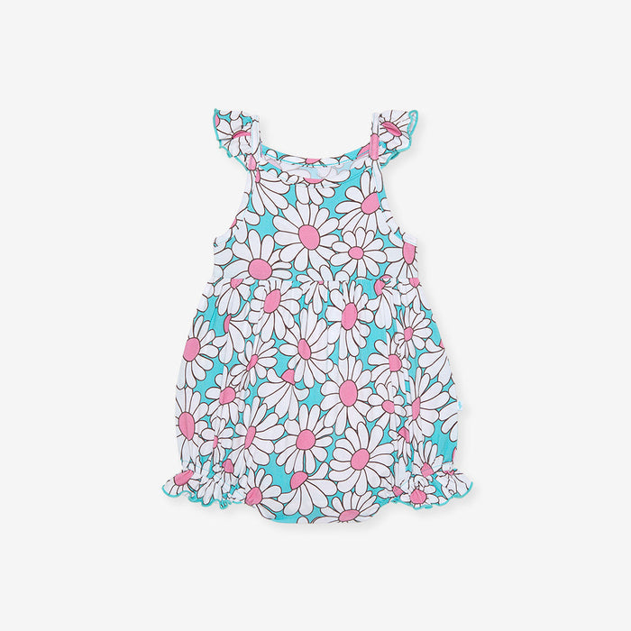 Posh Peanut Ruffled Cami Bubble Romper - Retro Daisy (Final Sale)