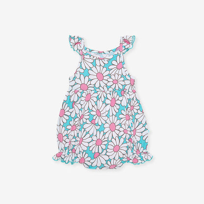 Posh Peanut Ruffled Cami Bubble Romper - Retro Daisy (Final Sale)