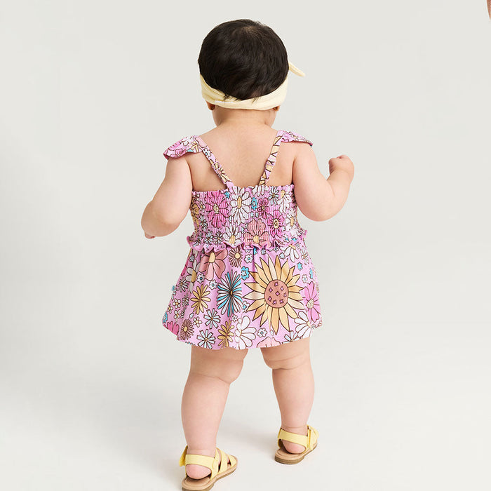 Posh Peanut Smocked Babydoll Bummie Set - Presley Pink (Final Sale)