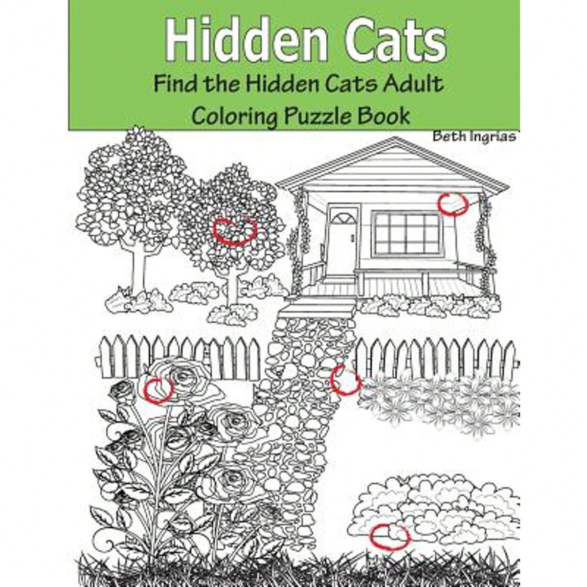 Pre-Owned Hidden Cats: Find The Hidden Cats Adult Coloring Puzzle Book (Paperback) By Beth Ingrias