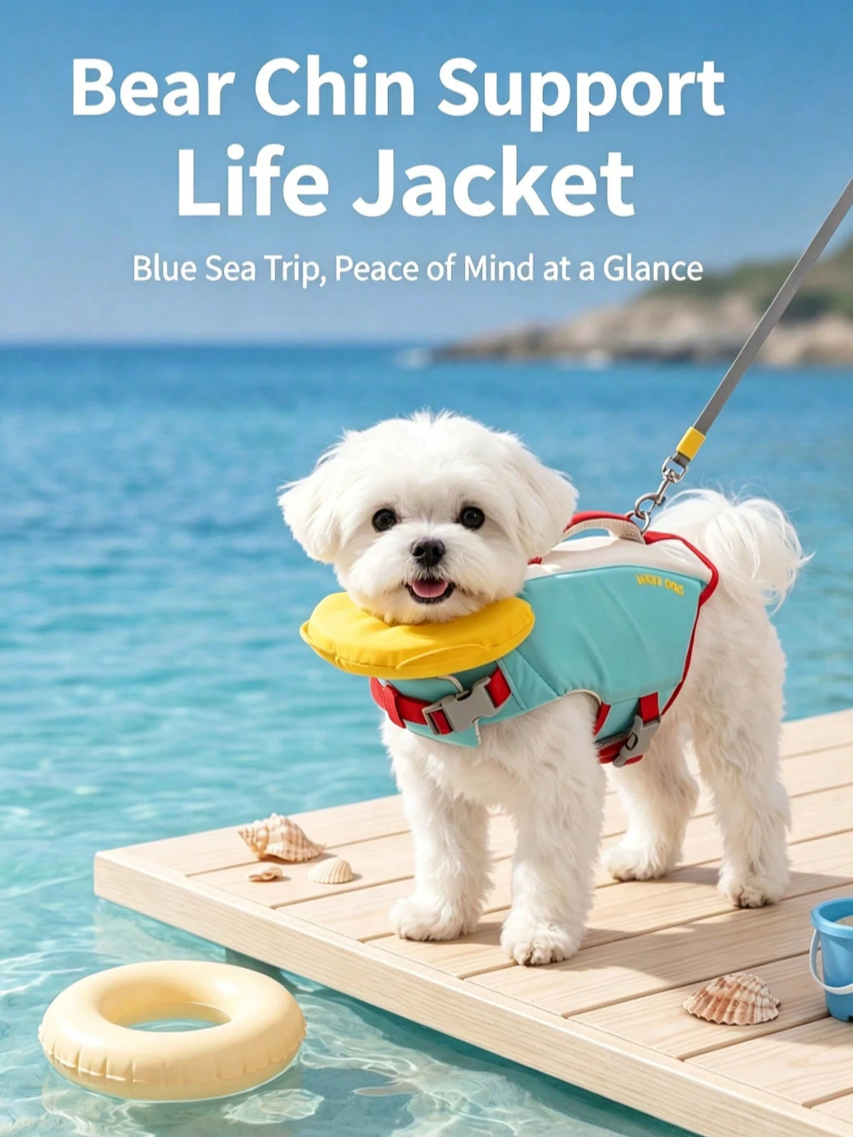 Premium Pet Life Jacket, High Buoyancy Design With Rescue Handle, Random Cute Color, Buy 1 Vest Get 1 Same Size UV Protection Sun Shirt, Lightweight Breathable Fabric, Suitable For Pool, Beach And Dai