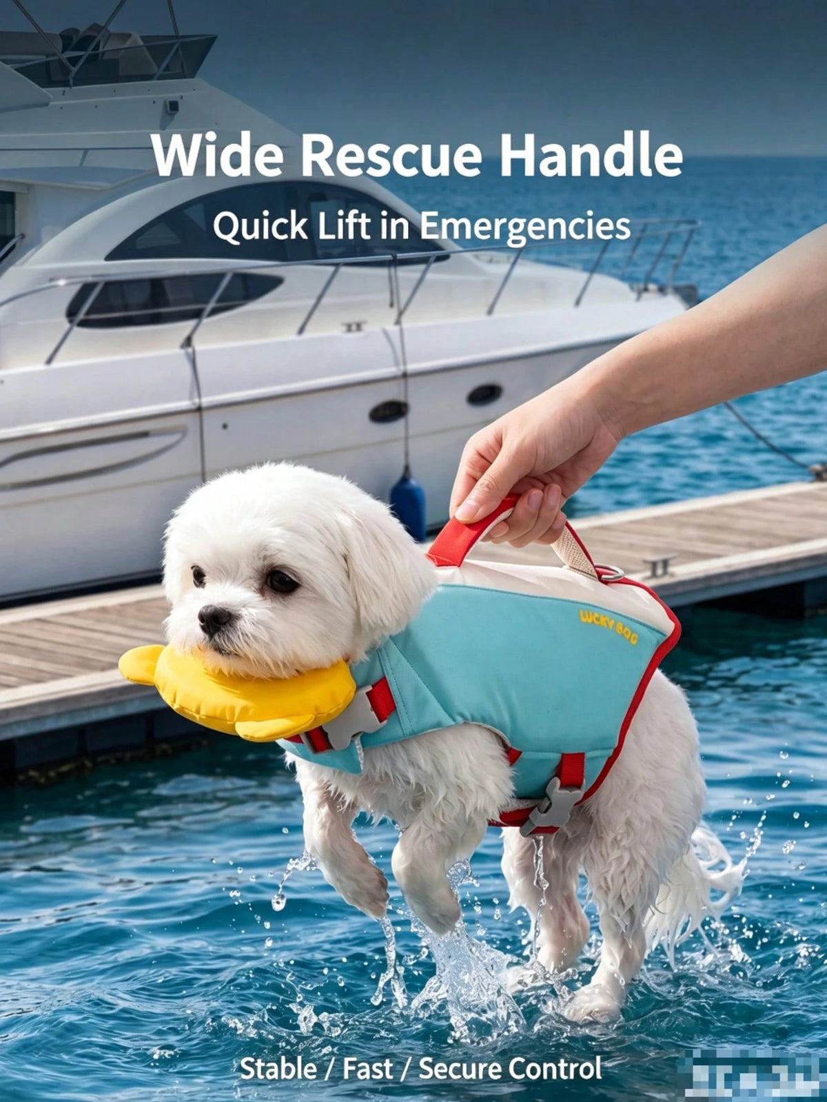 Premium Pet Life Jacket, High Buoyancy Design With Rescue Handle, Random Cute Color, Buy 1 Vest Get 1 Same Size UV Protection Sun Shirt, Lightweight Breathable Fabric, Suitable For Pool, Beach And Dai