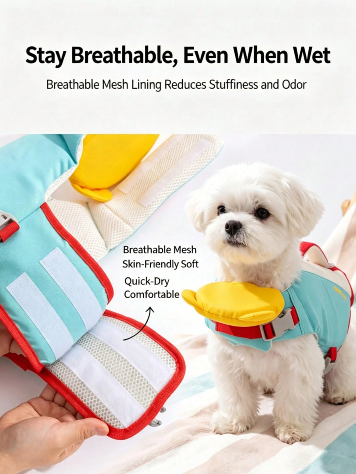 Premium Pet Life Jacket, High Buoyancy Design With Rescue Handle, Random Cute Color, Buy 1 Vest Get 1 Same Size UV Protection Sun Shirt, Lightweight Breathable Fabric, Suitable For Pool, Beach And Dai