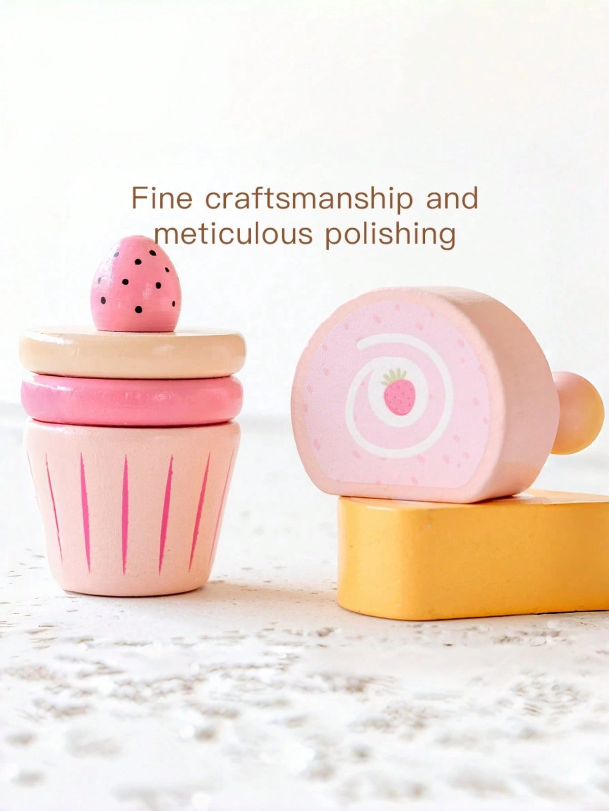Princess Wooden Tea Party Set- Cute Cake & Sweets Pretend Play Toy For Kids- Educational Kitchen Roleplay Game For Girls Ages 3 4 5- Ideal Birthday Gift For Toddlers