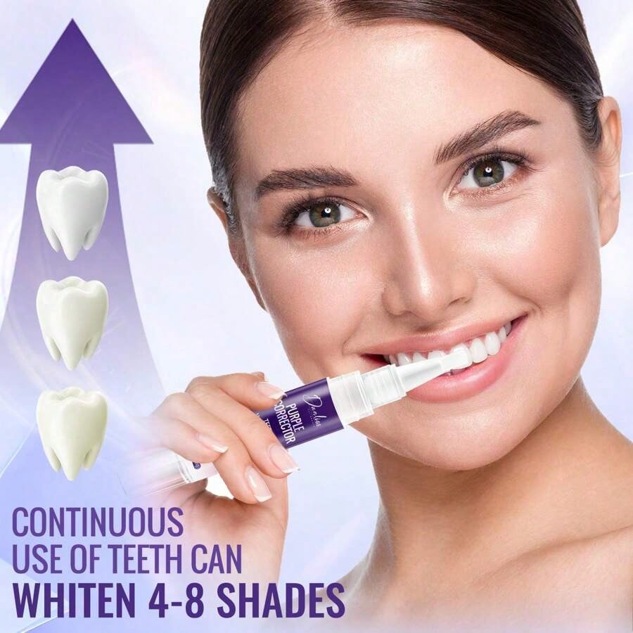Purple Corrector- Teeth Whitening Pen,Brightening, Stain Neutralization, Enamel-, Improves Teeth Appearance,Enjoy The Brightest Smile