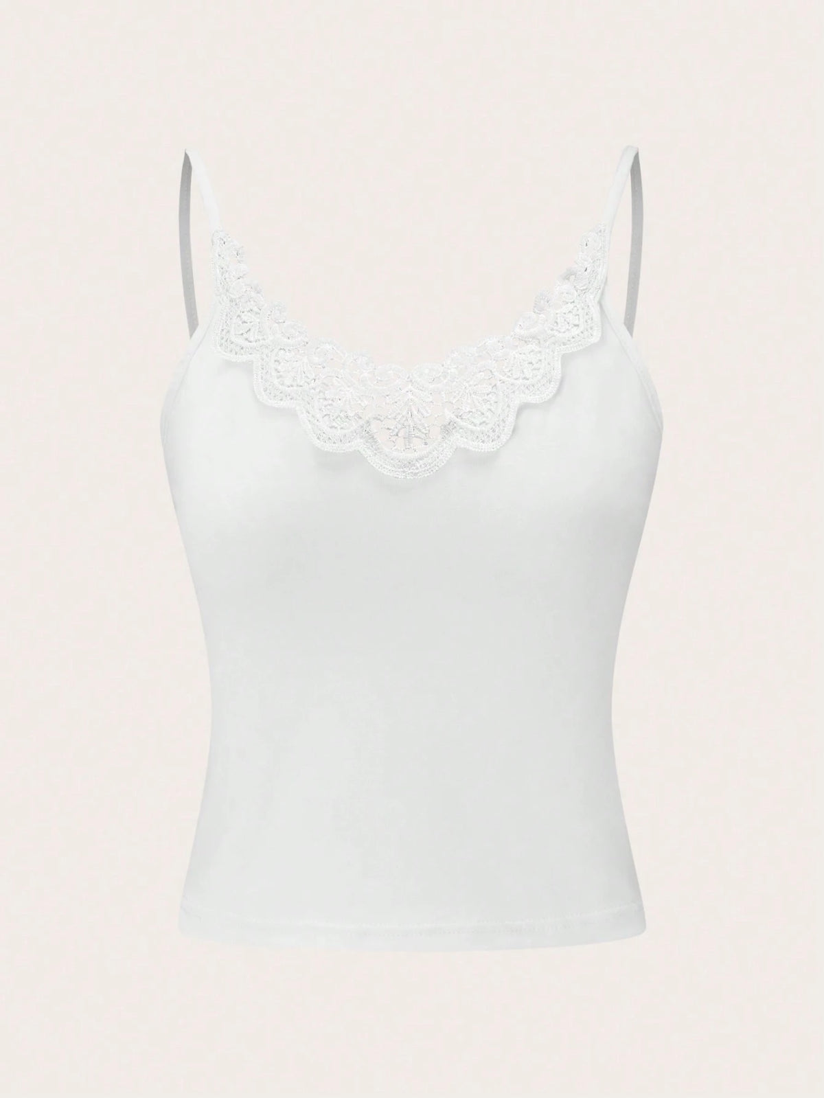 Qadelle Women's Spliced Lace Camisole Tank Top