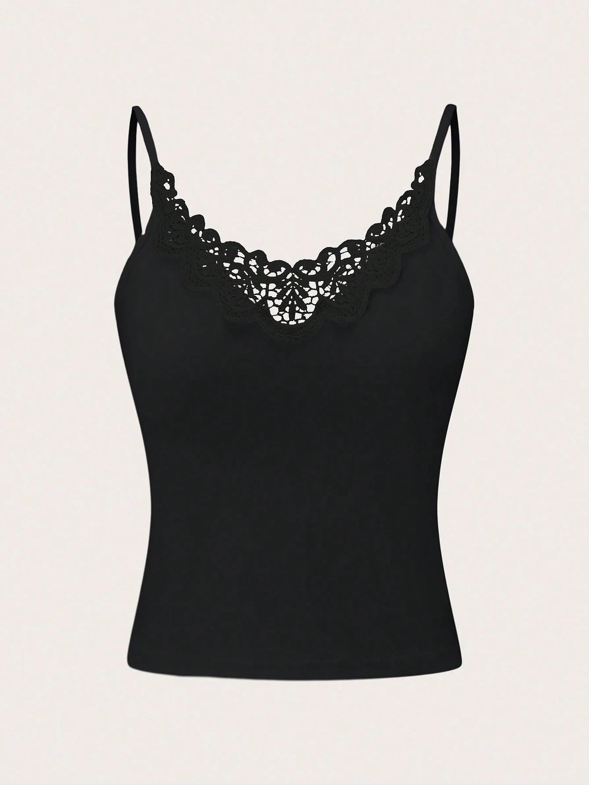 Qadelle Women's Spliced Lace Camisole Tank Top
