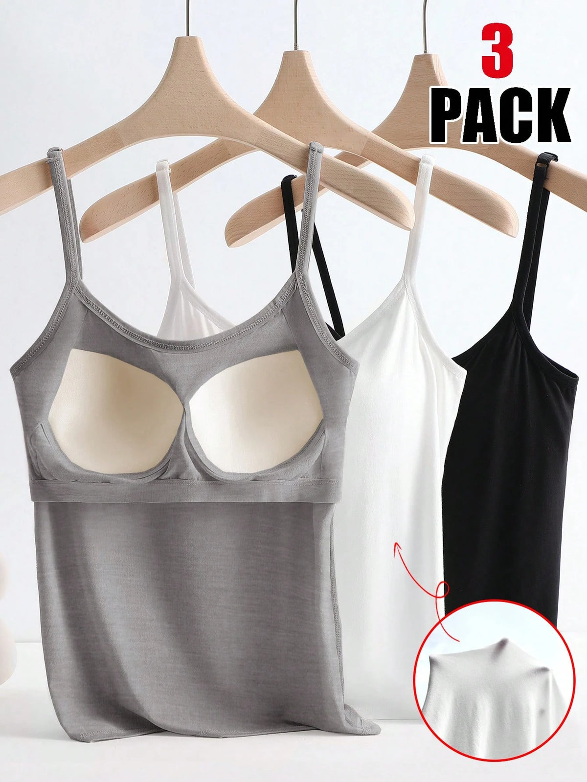 Qadelle Women's Summer Solid Color Padded Casual Cami Top