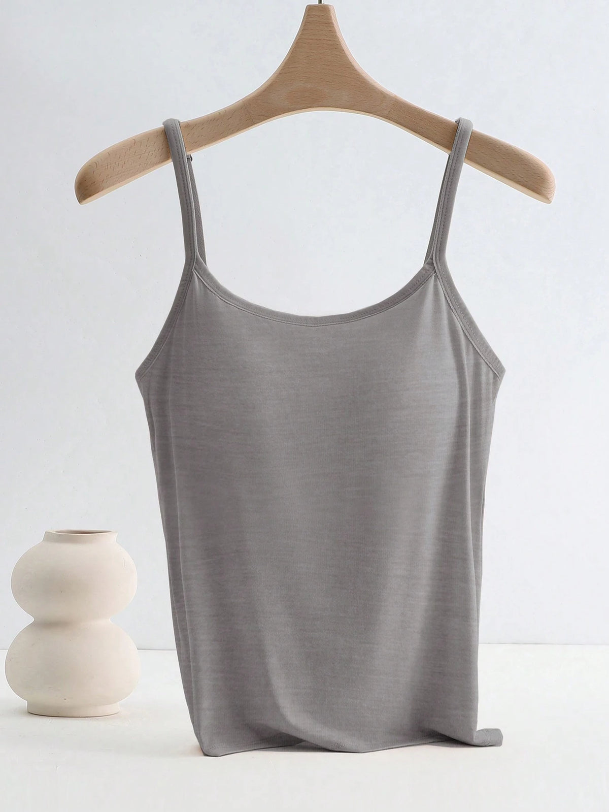 Qadelle Women's Summer Solid Color Padded Casual Cami Top