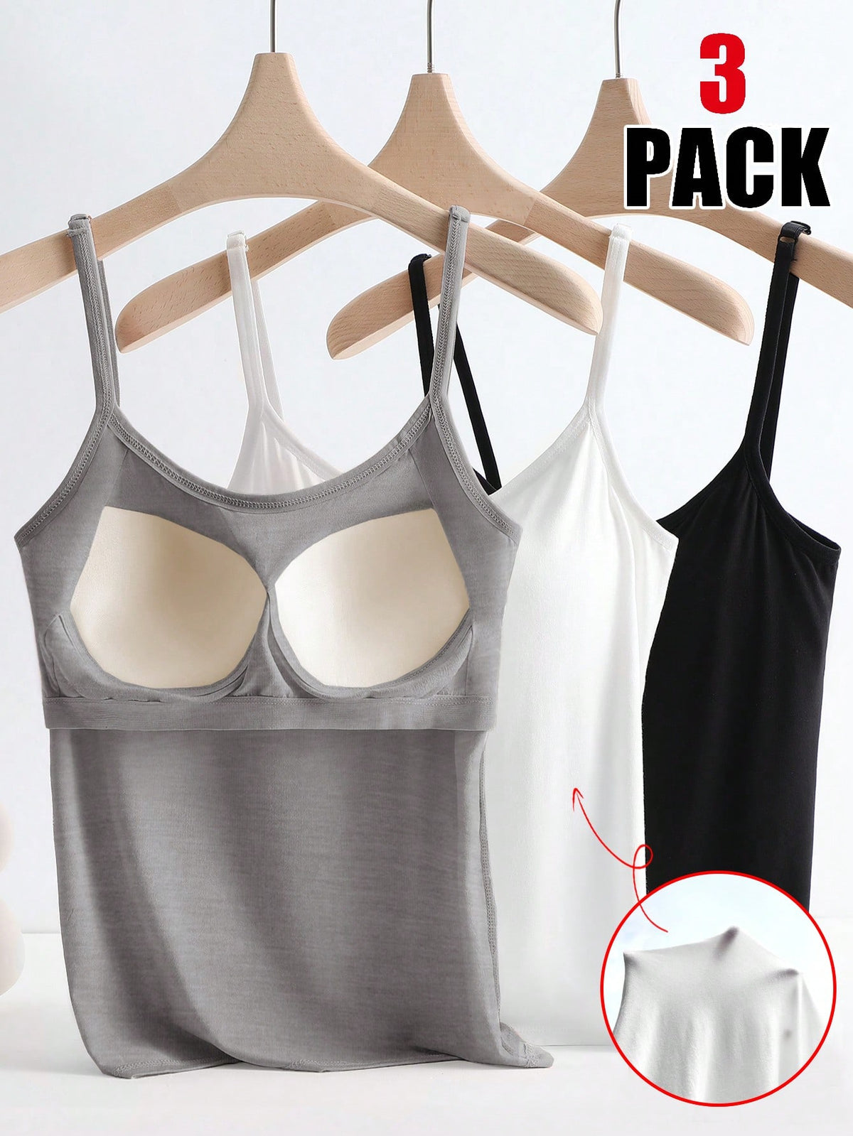 Qadelle Women's Summer Solid Color Padded Casual Cami Top