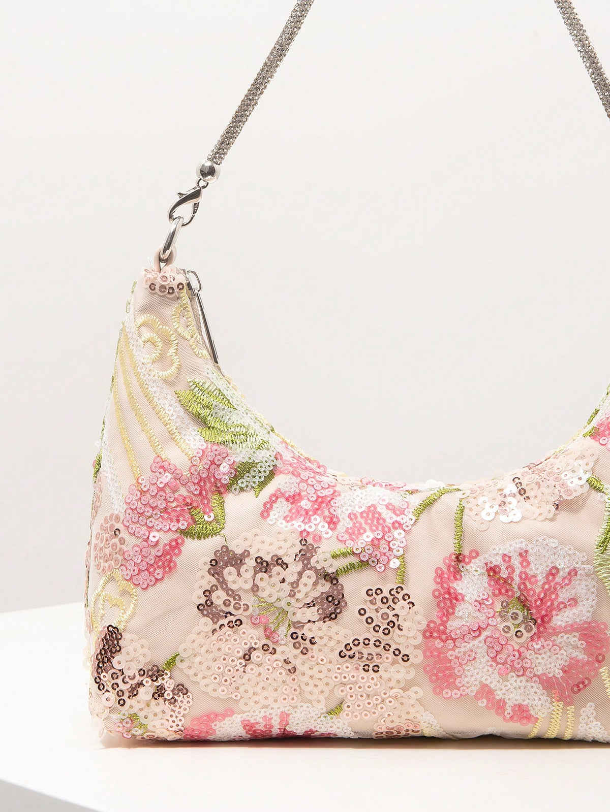 (Random Pattern) Women's Shoulder Bag, Sequin Bag, Floral Pattern, Embroidered Bag, Evening Party, Dance Decoration, Graduation Prom Bag, Graduation Prom Accessory, Wedding Supplies, Elegant, Women's