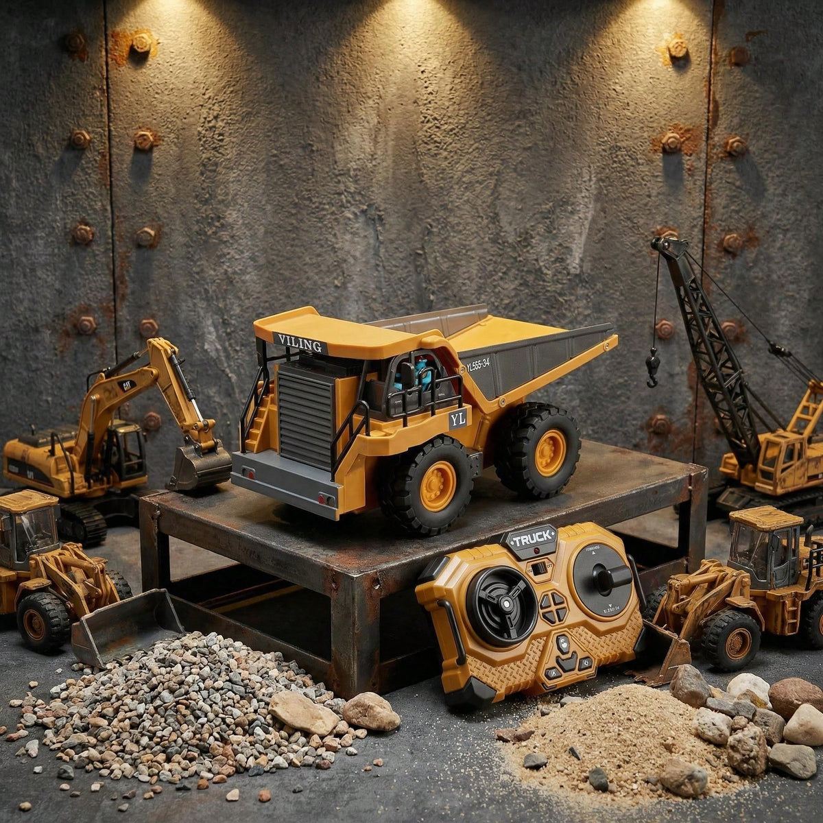 RC Dump Truck Toy For Kids| 9-Channel Metal Construction Vehicle With Working Bed, Lights & Sounds, Rechargeable Remote Control Truck For Boys Ages 8-12, Gift For Birthday 2026