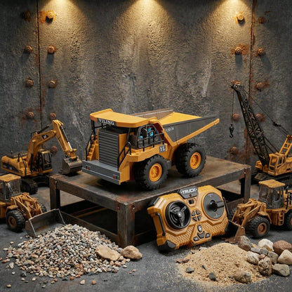 RC Dump Truck Toy For Kids| 9-Channel Metal Construction Vehicle With Working Bed, Lights & Sounds, Rechargeable Remote Control Truck For Boys Ages 8-12, Gift For Birthday 2026