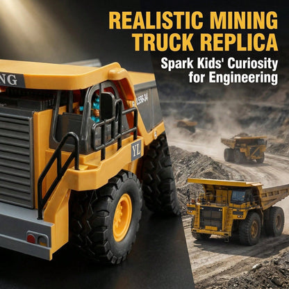 RC Dump Truck Toy For Kids| 9-Channel Metal Construction Vehicle With Working Bed, Lights & Sounds, Rechargeable Remote Control Truck For Boys Ages 8-12, Gift For Birthday 2026