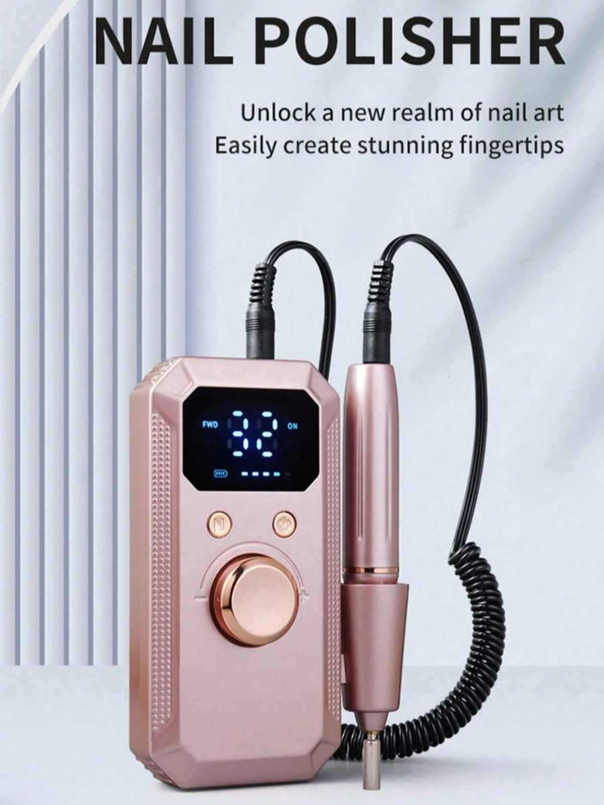 Rechargeable Electric Nail Enhancement Drill, Professional Portable Acrylic Gel Nail Grinder, Equipped With 11 # Grinding Head And 20 Abrasive Belts, Wireless High-Speed Nail Salon Household Tools, Su