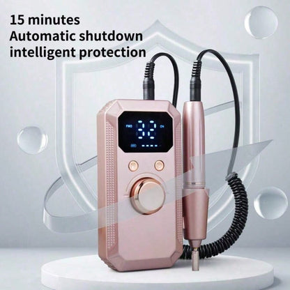 Rechargeable Electric Nail Enhancement Drill, Professional Portable Acrylic Gel Nail Grinder, Equipped With 11 # Grinding Head And 20 Abrasive Belts, Wireless High-Speed Nail Salon Household Tools, Su