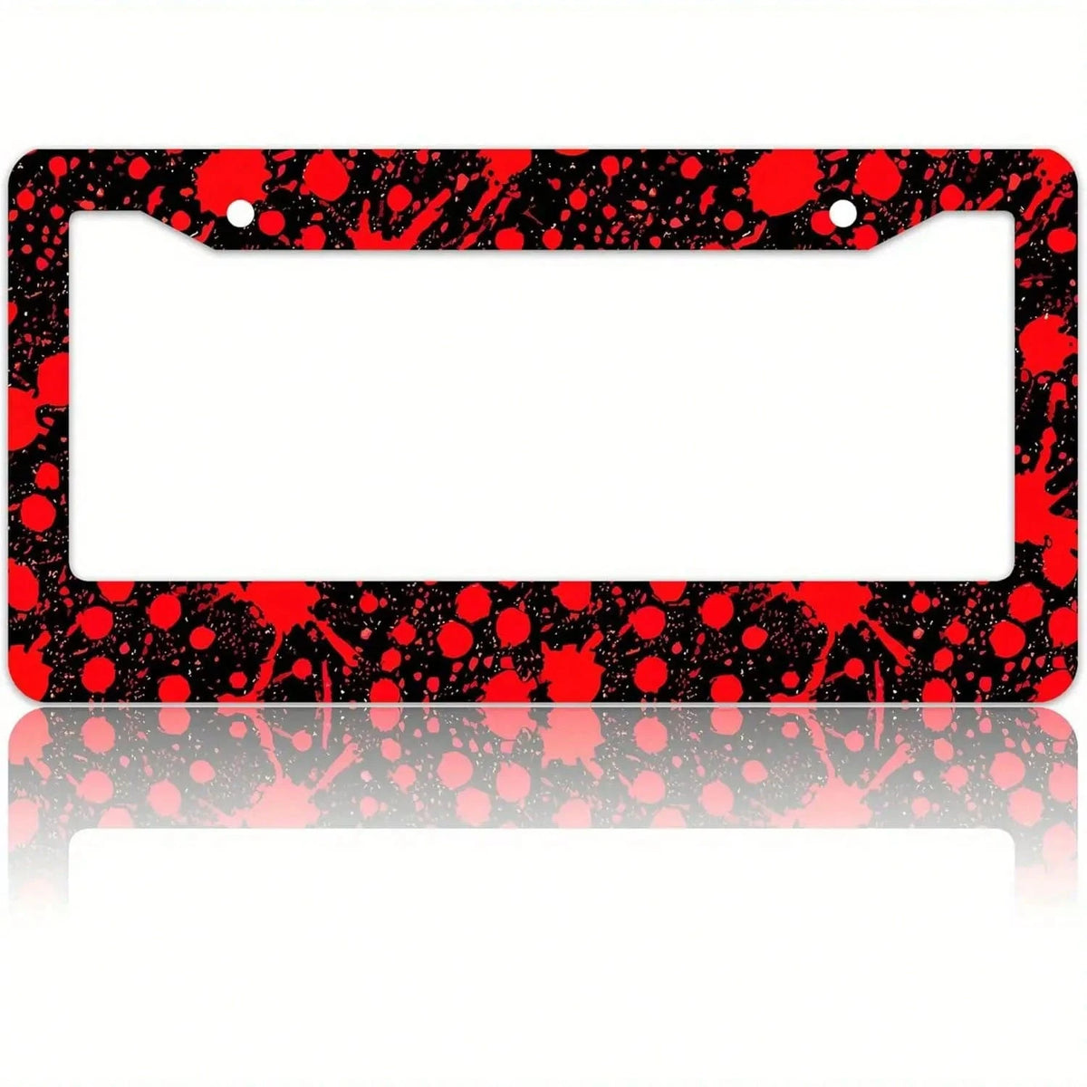 Red Black Blood License Plate Frames Cover Aluminum Anti-Rust Metal Car Plates Car Decoration Accessory Men Women 12.2 X 6.3