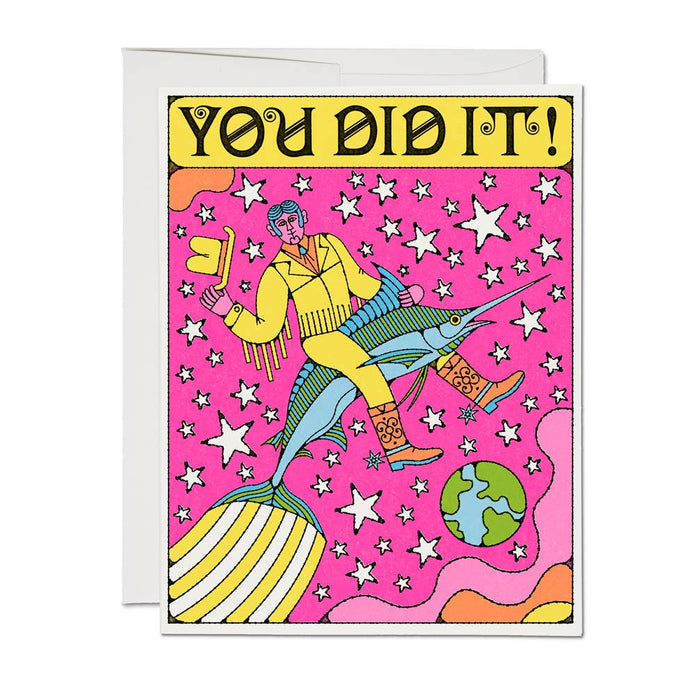 Red Cap Cards Greeting Card - You Did It Congratulations