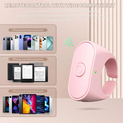 Remote Page Turner Ring For Kindle Paperwhite/Scribe/Oasis, Wireless RF Remote Clicker, Compatible With IPhone, Android Tablets, E-Readers, Camera Shutter And Video Trigger