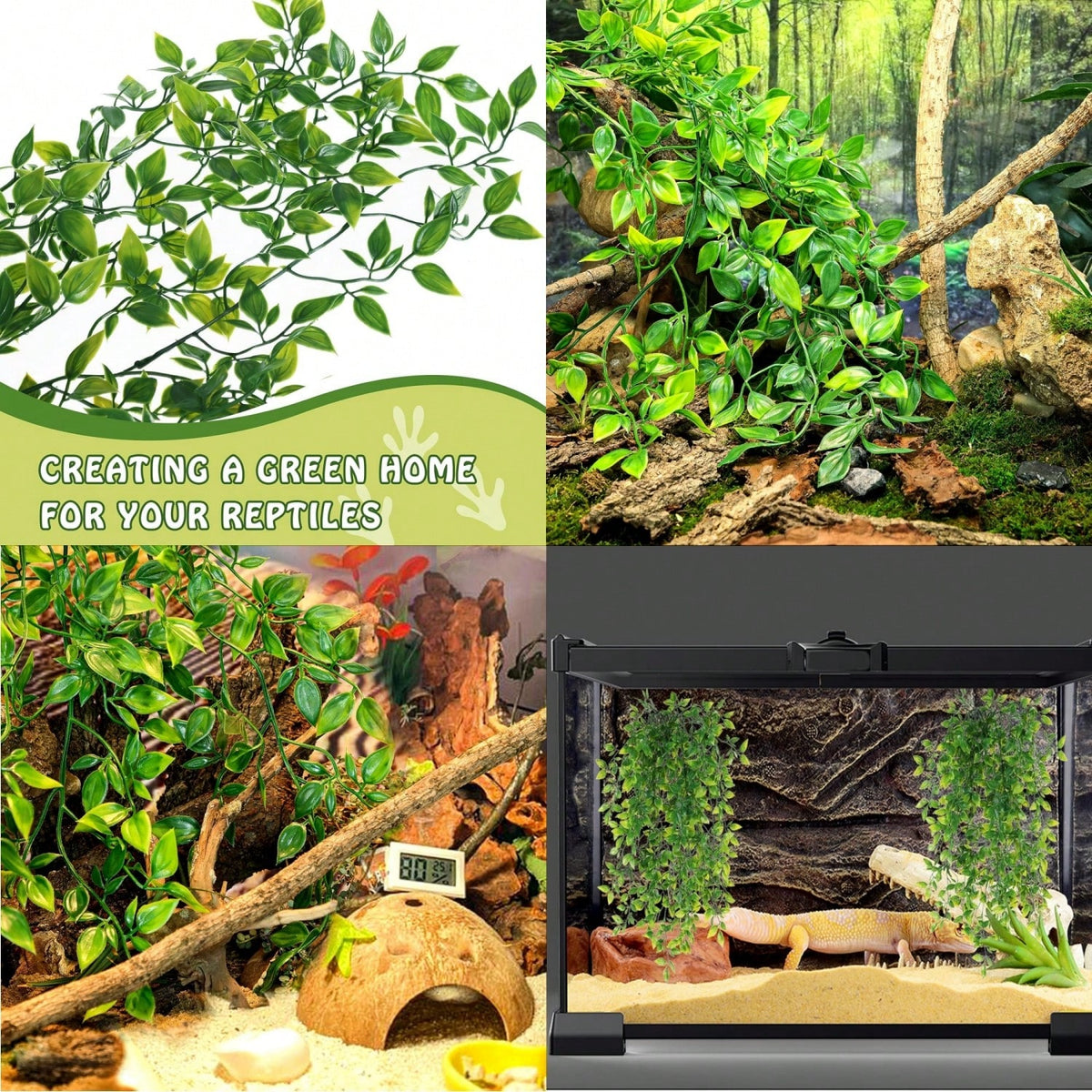 Reptiles Can Climb Vines And Artificial Plants. The Climbing Rope Is Made Of Hand-Woven Parachute Rope And Is Suitable For Lizards, Snakes, Turtles, Frogs And Hermit Crabs. It Can Be Used For Creating