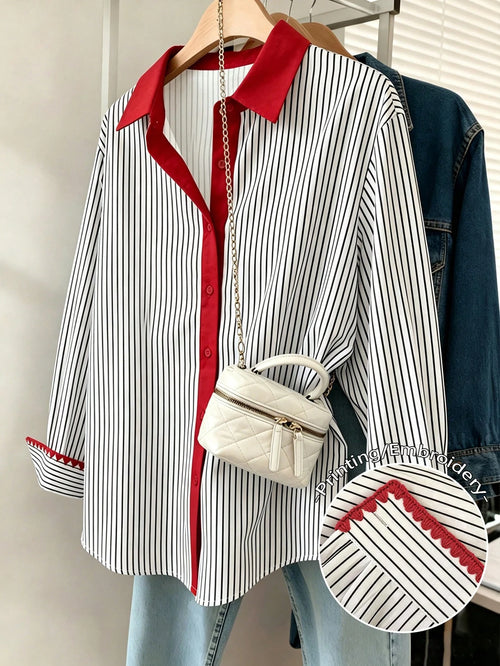 Resyla Women's Casual Commuter Striped Shirt