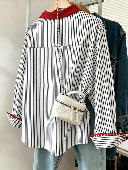 Resyla Women's Casual Commuter Striped Shirt