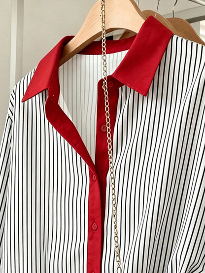 Resyla Women's Casual Commuter Striped Shirt
