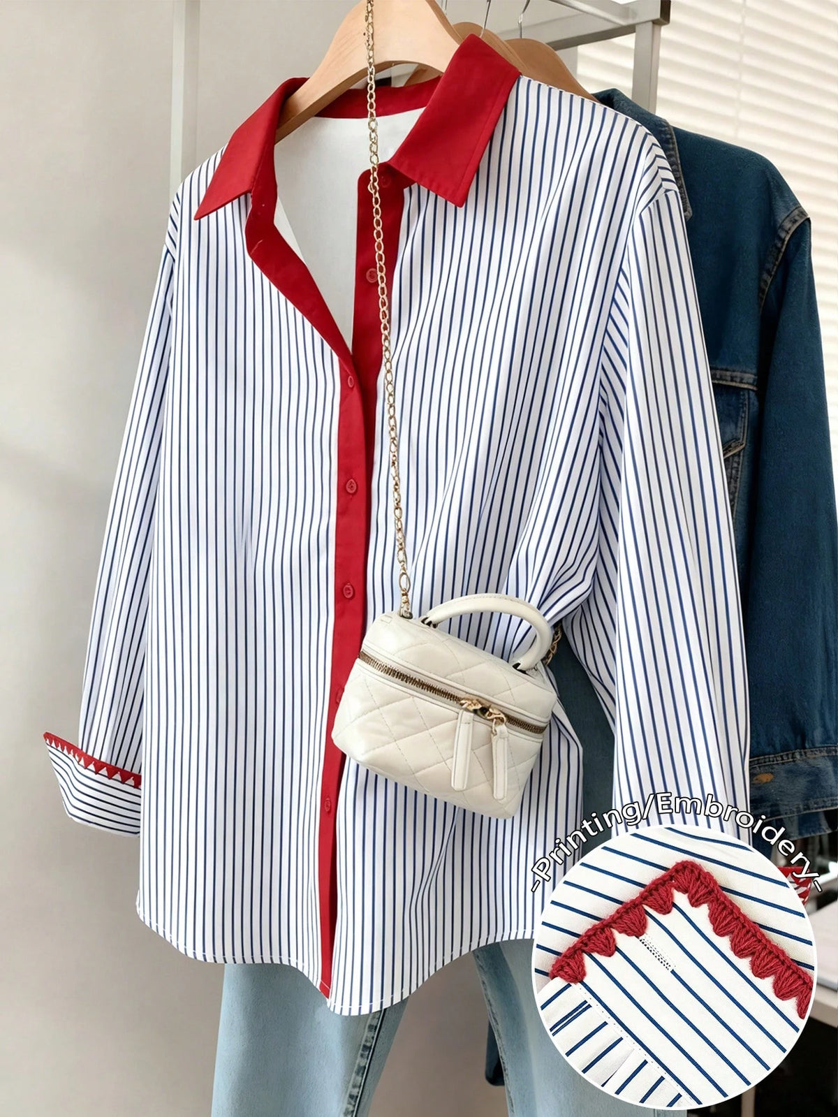 Resyla Women's Casual Commuter Striped Shirt