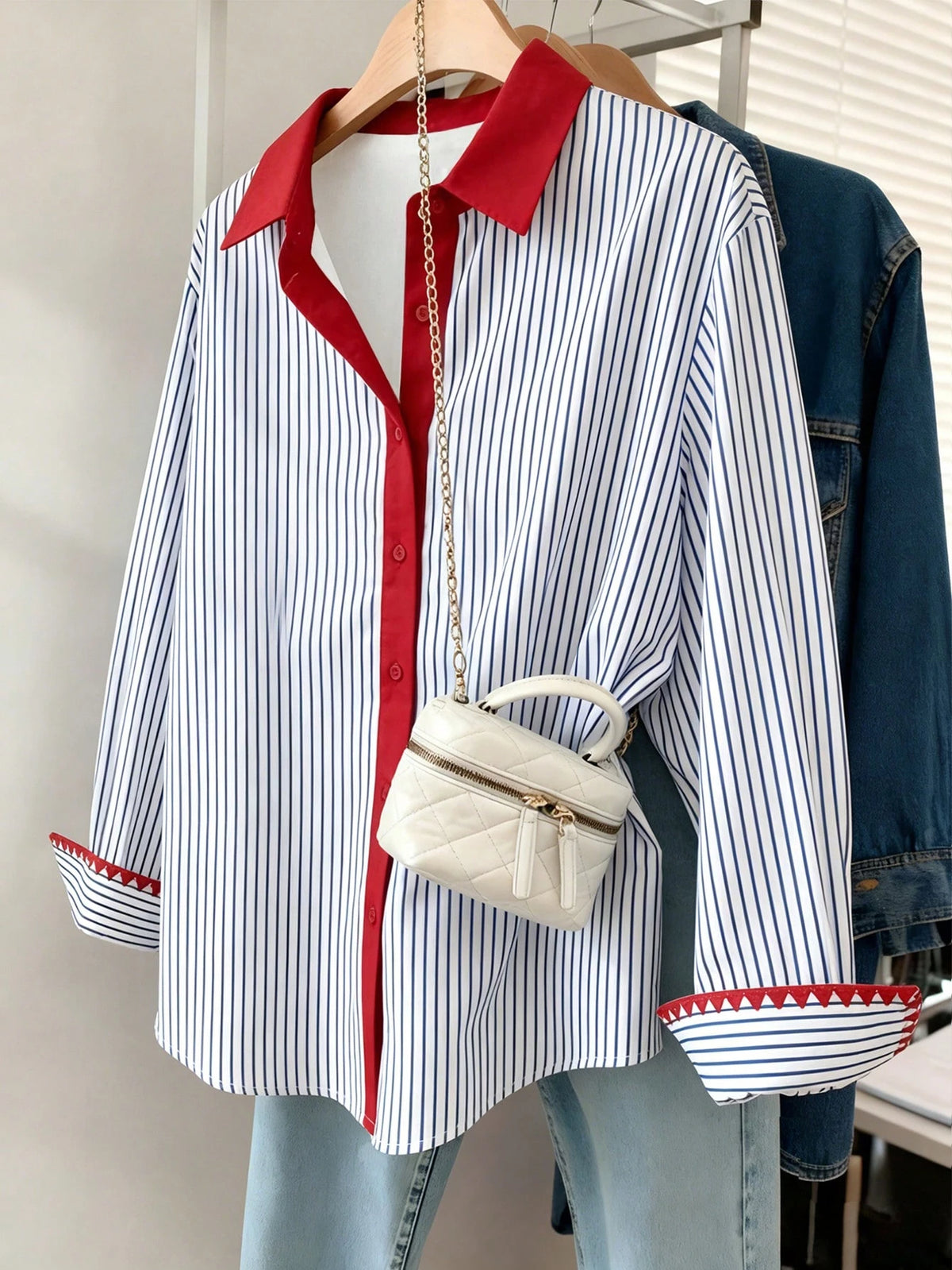 Resyla Women's Casual Commuter Striped Shirt