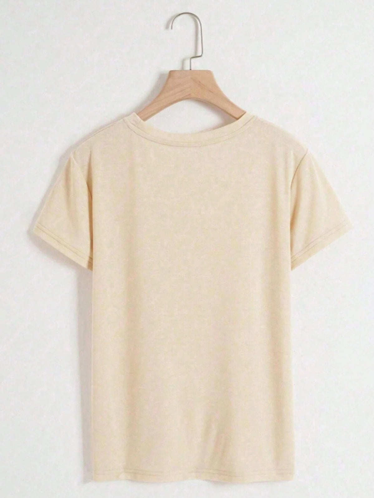 Resyla Women's Letter & Stripe Print Casual Round Neck Short Sleeve T-Shirt