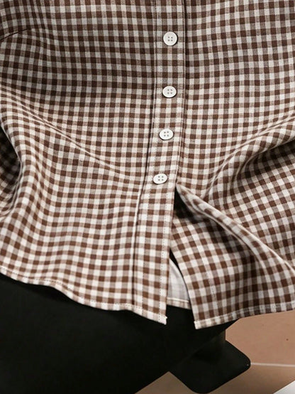 Resyla Women's Sleeveless Shirt, Classic Plaid Print Pattern, Summer Casual Blouse, Elegant Design, Versatile For Daily, Outdoor, Shopping, Travel