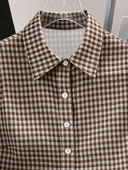 Resyla Women's Sleeveless Shirt, Classic Plaid Print Pattern, Summer Casual Blouse, Elegant Design, Versatile For Daily, Outdoor, Shopping, Travel