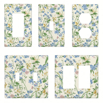 Retro French Floral-Themed Wall Panels, Five Types Of Reusable Decorative Socket Boards Are Available For Selection- Light Switch Cover Decorative