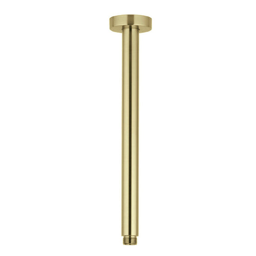 ROELEX Round Ceiling Dropper 400mm Brushed Brass Showers ECT