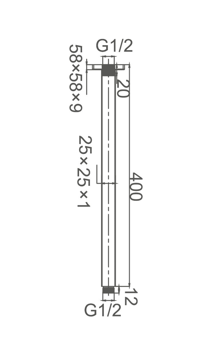 ROELEX Round Ceiling Dropper 400mm Brushed Brass Showers ECT