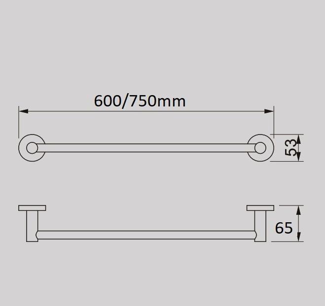 ROELEX Single Towel Rail Brushed Brass Accessories ECT