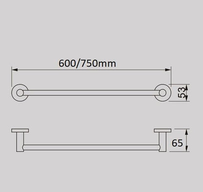 ROELEX Single Towel Rail Brushed Brass Accessories ECT